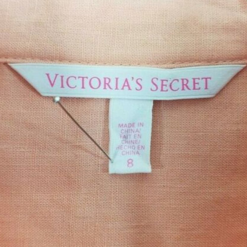 Vintage Victoria’s Secret Orange Flax Blend Romper Womens 8 Button Front - Picture 10 of 13